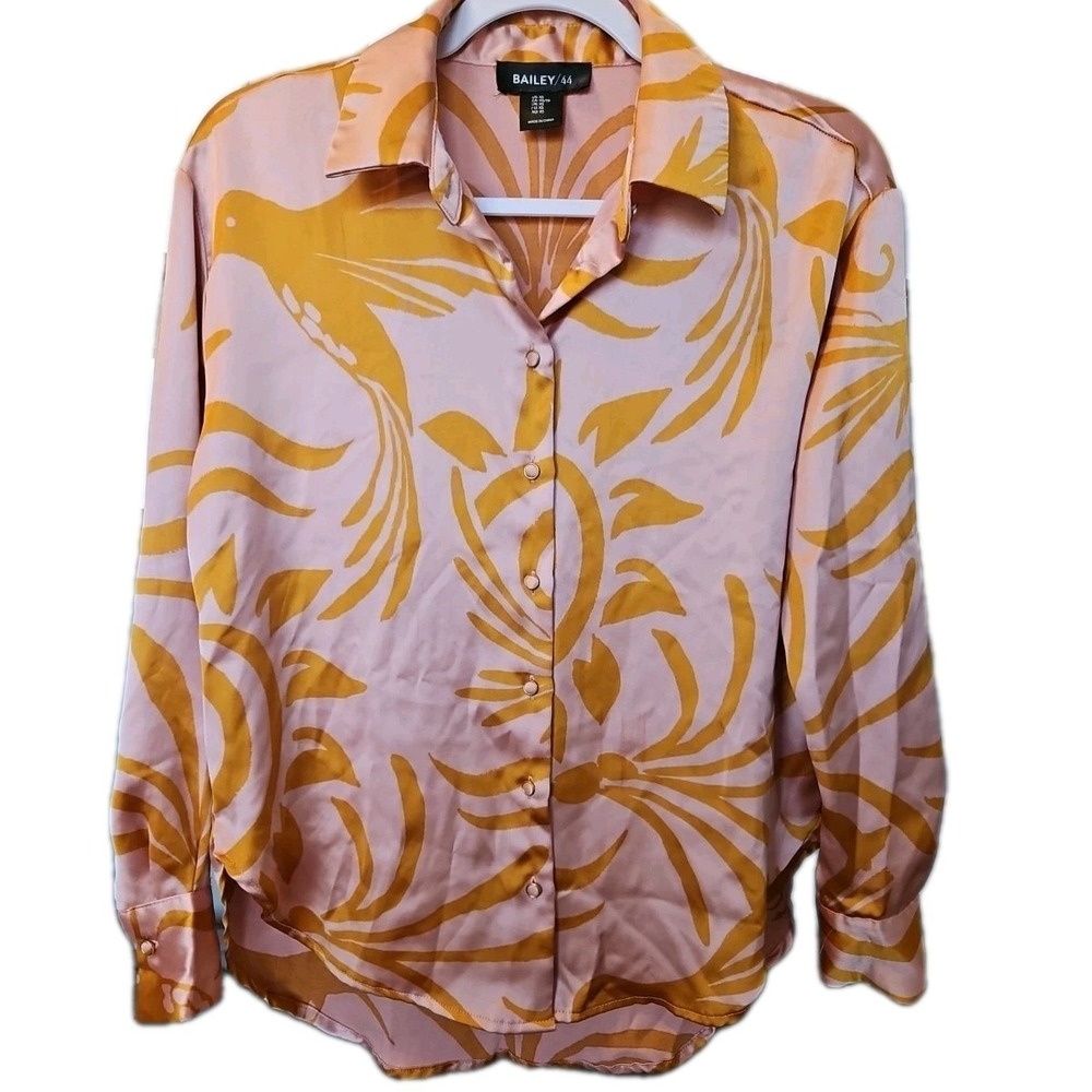 Bailey 44 top Womens XS Hummingbird Floral Silky Tropical Vibes Vacation Beach
